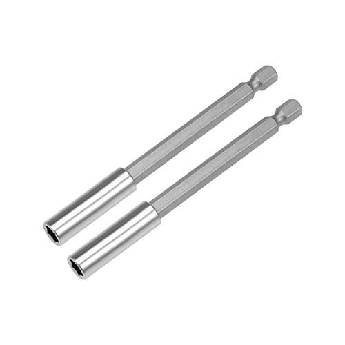 uxcell 2 Pcs 1/4 Inch Hex Shank by 4 Inch Magnetic Bit Holder Extension, Quick Release Screwdriver Drill Bit Power Tool