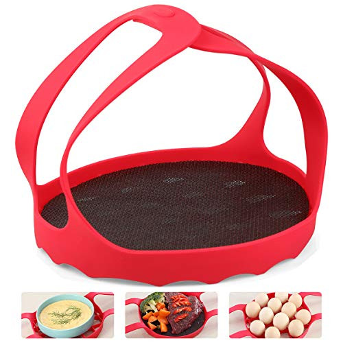 Silicone Pressure Cooking Sling Silicone Pressure Cooker Rack Sling Steamer 100% Food Grade Silicone Bakeware Sling Lifter Steamer Egg Rack for 6Qt / 8Qt Instant Pot and Other Pressure Cookers