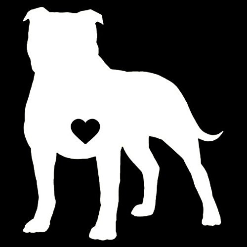 Pitbull Love Decal Vinyl Sticker|Cars Trucks Vans Walls Laptop| White |5.5 x 4.75 in|LLI088