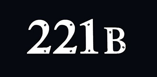 221B Baker Street Sherlock Holmes Decal Vinyl Sticker|Cars Trucks Vans Walls Laptop| White |5.5 x 2 in|LLI107