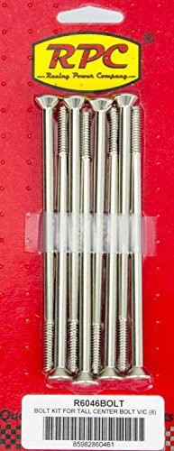 Racing Power Company R6046BOLT Tall Aluminum Center Bolt Valve Cover for Small Block Chevy, (Pack of 8)