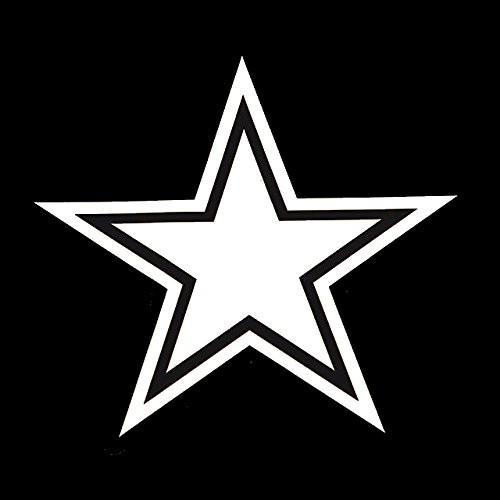 Cowboys Star Decal Vinyl Sticker|Cars Trucks Vans Walls Laptop| White |5.5 x 5 in|LLI323