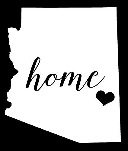 LLI Arizona Home State | Decal Vinyl Sticker | Cars Trucks Vans Walls Laptop | White | 5.5 x 4.7 in | LLI1218
