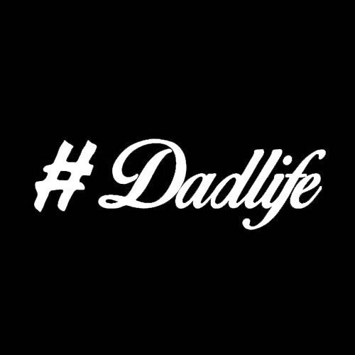 Makarios LLC #Dadlife dads Decal Vinyl Sticker Cars Trucks Vans Walls Laptop MKR| White |5.5 x 2.5|MKR314