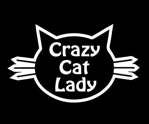Makarios LLC Crazy cat Lady Whiskers Cars Trucks Vans Walls Laptop MKR| White |5.5 x 3.25|MKR434 Makarios LLC Crazy cat Lady Whiskers Cars Trucks Vans Walls Laptop MKR| White |5.5 x 3.25|MKR434