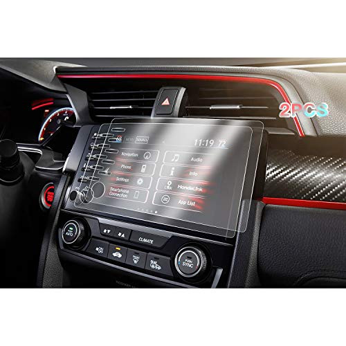(Newest) CDEFG 2PCS 2019 Civic Sport Touring Type R EX-L Car Screen Protector Navigation Display Screen Protector, PET Plastic in-Dash Navigation Protective Film (5-Button Screen Protector)
