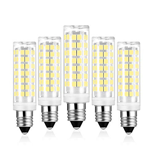 E11 LED Bulbs Daylight White, 6W Equivalent 50W 60W Halogen Bulbs, 6000K, 530LM e11 Mini Candelabra Base LED Light Lamp, AC 120V CRI 82, Not Dimmable (5 Pack) by Yomis