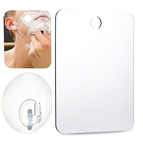 Mofvg Fogless Mirror Fog Shower Mirror Shaving Shatterproof Fogfree No Fog Mirrors with One Adhesive Hook (11"x7.5"_1pcs)