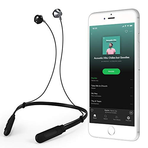 Bluetooth Headphone Wireless Neckband Headset- Lightweight Stereo Noise Cancelling Earbuds w/Mic Black