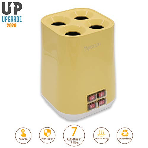 YEPSOON Egg Cooker Egg Roll Maker Automatic Hard Boiled Egg Cookers Rapid Egg Cooker Multifunction Breakfast Eggs Sausage Boiler Omelet Maker Microwave YEPSOON Gift For Kids & Adult New Version of 2020 (Quadra Tube, Butter yellow)