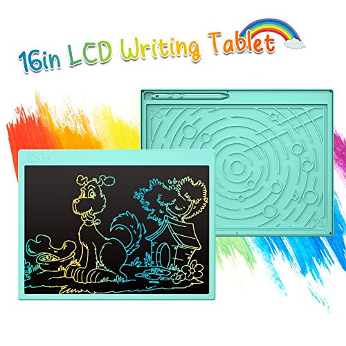 LCD Writing Tablet Doodle Board, 16 inch Colorful Drawing Tablet Writing Pad & Drawing Board, Educational Toys Gifts for 2-12 Years Old Girls Boys (Blue)