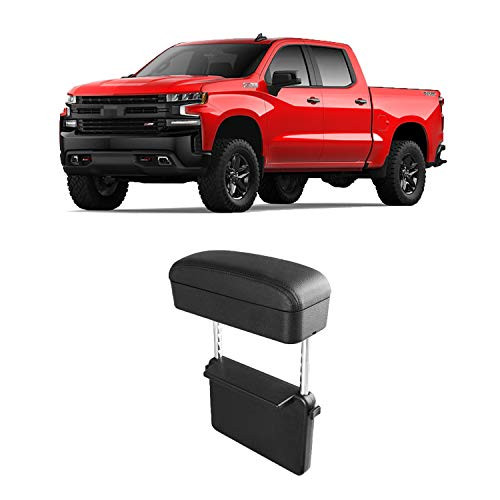 CDEFG Car Armrest Support Elbow Rest Pad Armrest Extender for GMC Sierra/Silverado 1500, Console Storage Organizer, Adjustable Height Comfort Wrist Rest Pads (All Black)