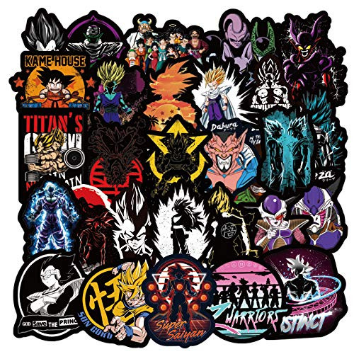 100 Pcs Dragon Ball Stickers Anime Decals for Water Bottle Hydro Flask Laptop Luggage Car Bike Bicycle Vinyl Waterproof Stickers Pack