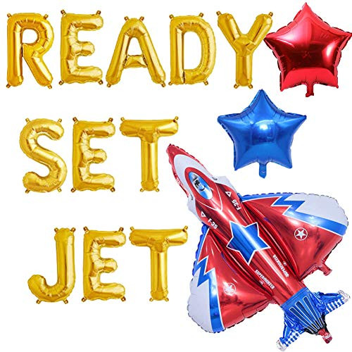 Ready Set Jet Balloons, Jet Birthday Party Decorations, Airplane Jet Aviator Adventure Themed Boys Girls Kids 1st 2nd 3rd 4th Birthday Baby Shower Party Supplies Decorations Ready Set Jet Balloons, Jet Birthday Party Decorations, Airplane Jet Aviator Adventure Themed Boys Girls Kids 1st 2nd 3rd 4th Birthday Baby Shower Party Supplies Decorations