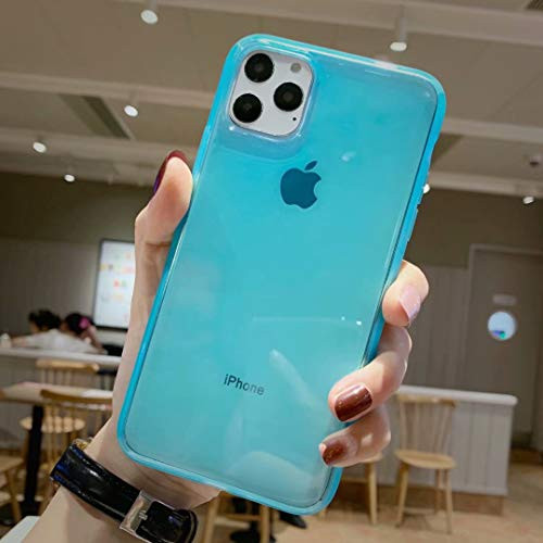 Clear iPhone 11 Pro Case,[Matte Shock-Absorption Bumper Edge] Silicone TPU Soft Gel Phone Cover for Apple iPhone 11 Pro 5.8" (2019) - Clear Blue