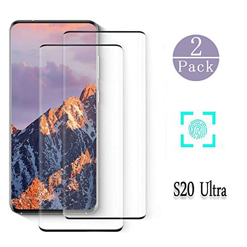 Screen Protector for Galaxy S20 Ultra/S20 Ultra 5G,9H Hardness Tempered Glass, Ultrasonic Fingerprint Compatible, Case Friendly Bubble-Free for Samsung Galaxy S20 Ultra Glass Screen Protector