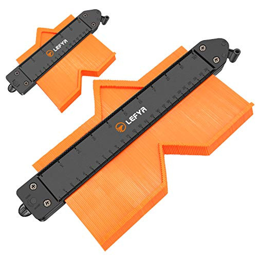 Contour Gauge with Lock, LEFYR 2 Pack 6 and 10 inch Widen Contour Profile Gauge Plastic Comb Duplication Copy Tool Measure Irregular Corners and Contoured - Instant Template for Curved and odd Shapes