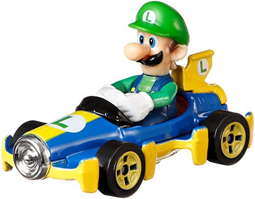 Hot Wheels GBG27 Mario Kart Luigi, MACH 8 Vehicle, Multicolour