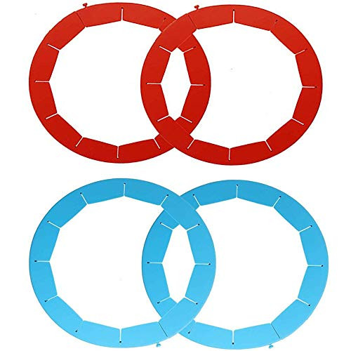 Silicone Pie Protectors Adjustable Silicone Pie Crust Shield Pie Crust Protector Kitchen Tool for Baking Pie Fit 8 Inch to 11.4 Inch Diameter Pies (4 Pieces, Red and Blue)