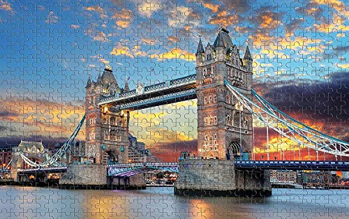 1000 Piece Jigsaw Puzzles for Kids Adults Indoor Home Educational Intellectual Decompressing Fun Games (Tower Bridge London Puzzles)
