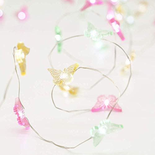 MENGNAN Butterfly String Lights Wedding Lights 10feet 40LEDs Battery Operated with Remote for Indoor Outdoor Birthday Parties Home Girl Bedroom Decoration