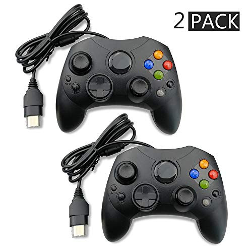 Xbox Classic Controller S-Type Wired Gamepad for Xbox S Type Console (2 Pack, Black)