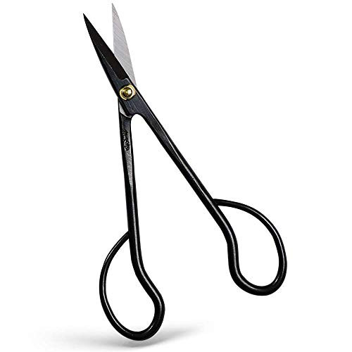 Hanafubuki Wazakura Satsuki Bonsai Scissors Made in Japan 7inch(180mm), Japanese Bonsai Garden Tools, Hasami Pruning Shears - Long Handle Black