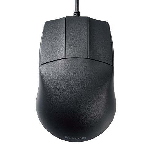 ELECOM Wired 3DCAD Mouse 3 Button BlueLED Remove The Scroll Wheel, Symmetrical Design, 600/1200 Counts Switch/Black/M-CAD01UBBK