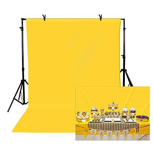 TOAOFY 5x7ft Yellow Backdrop Professional Yellow Screen Sheet Muslin Background Photo Backdrop Studio Photography Props TAY004
