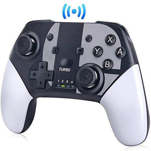 Wireless Controller for Nintendo Switch - IKEVER Nintendo Switch Pro Controller Joypad Gamepad Remote Joystick with Dual Vibration and Gyro Axis Function, Black-Gray