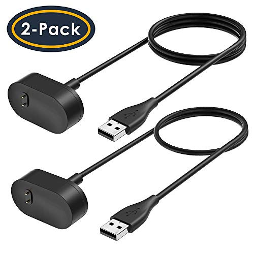 QIBOX Charger Compatible with Fitbit Inspire HR, 2-Pack Inspire HR Charging Cable Clip Accessories Replacement USB Charging Cord Dock Stand Compatible with Fitbit Inspire Smartwatch (1.1 Ft+3.3Ft)