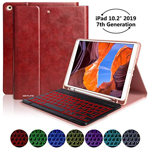 New iPad 7th Generation Case with Keyboard, iPad 10.2 2019 Keyboard Case Lightweight Magnetic Cover iPad Cases with Pencil Holder Wireless Backlit Keyboard for Apple iPad 10.2 Inch 7th 2019 New iPad 7th Generation Case with Keyboard, iPad 10.2 2019 Keyboard Case Lightweight Magnetic Cover iPad Cases with Pencil Holder Wireless Backlit Keyboard for Apple iPad 10.2 Inch 7th 2019