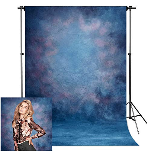 econious Photography Backdrop, 5x7ft Abstract Aurora Blue Portrait Backdrop for Photography, Resistant Fleece-Like Cloth Fabric, with Rod Pocket (Backdrop Only)