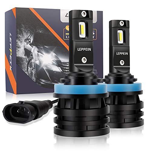 H11/H8/H9 LED Headlight Bulbs Conversion Kit leppein S Series Low Beam/Fog Light Adjustable Beam 12xCREE Chips 6500K 6000LM Cool White Halogen Replacement-1 Pair