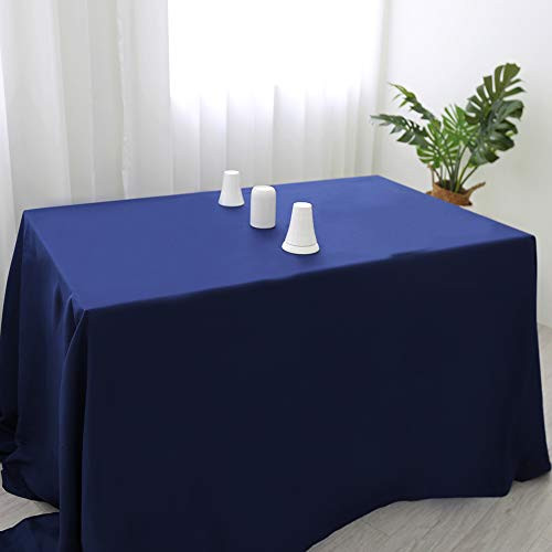 Zdada 50 by 50inch Home Outdoor Polyester Table Linens Navy Blue Square Tablecloth for Square Table