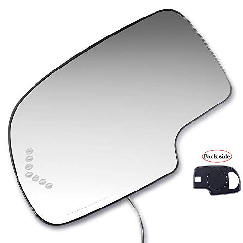 OCPTY Exterior Mirror Glass Driver Side Fits for 2003-2006 Chevy Silverado 1500 2000-2005 Chevy Suburban 1500 2500 2003-2006 Chevy Tahoe 2003-2006 GMC Yukon Power Heated
