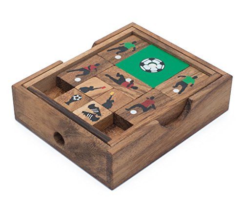 SiamMandalay Soccer Game: Handmade & Organic 3D Brain Teaser Wooden Puzzle for Adults from with SM Gift Box(Pictured)