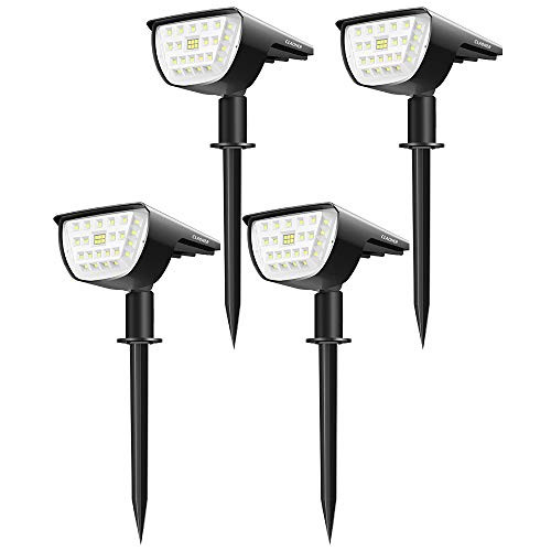 32 LED Solar Landscape Spotlights, Wireless Waterproof Solar Landscaping Spotlights Outdoor Solar Powered Wall Lights for Yard Garden Driveway Porch Walkway Pool Patio- Cold White(4 Pack)