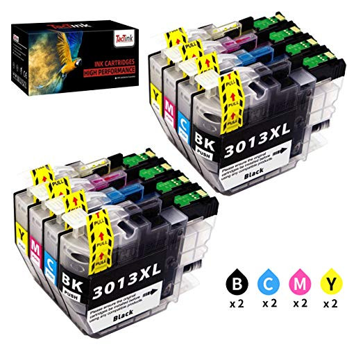 LC3013 Ink Cartridges, TacTink Compatible Ink Cartridge Replacement for Brother LC-3013 LC 3013 XL use with Brother MFC-J491DW MFC-J497DW MFC-J690DW MFC-J895DW Printer (2Black 2Cyan 2Magenta 2Yellow)