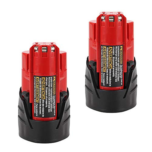2 Pack 3.0Ah 12V Replacement Battery Compatible with Milwaukee m12 Battery XC Lithium 48-11-2401 48-11-2402 48-11-2411 48-11-2420 48-11-2440