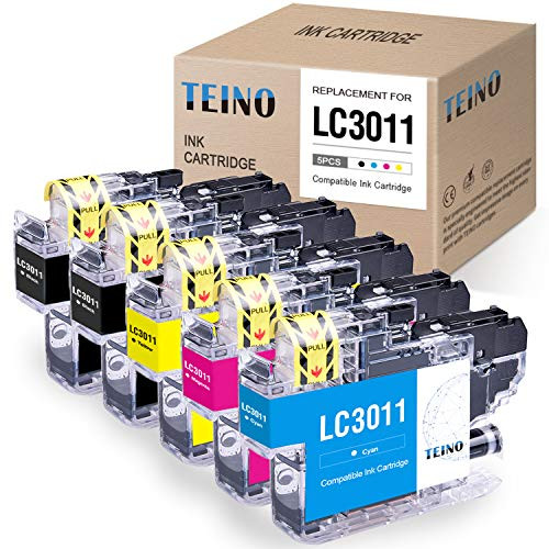 TEINO Compatible Ink Cartridges Replacement for Brother LC3011 LC-3011 LC 3011 use with Brother MFC-J895DW MFC-J497DW MFC-J491DW MFC-J690DW (Black, Cyan, Magenta, Yellow, 5-Pack) TEINO Compatible Ink Cartridges Replacement for Brother LC3011 LC-3011 LC 3011 use with Brother MFC-J895DW MFC-J497DW MFC-J491DW MFC-J690DW (Black, Cyan, Magenta, Yellow, 5-Pack)