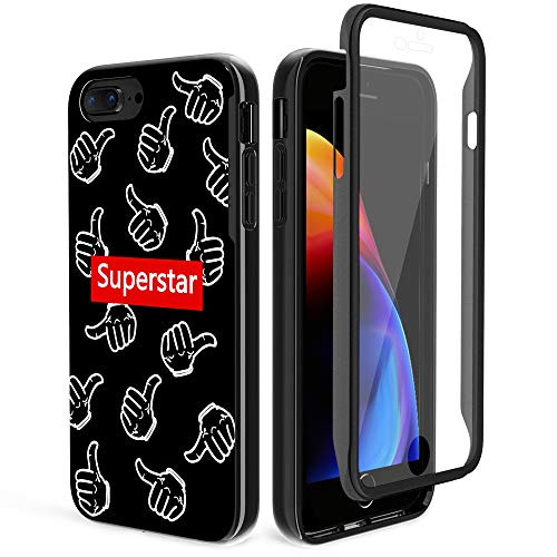 FYY Case for iPhone 8 Plus/iPhone 7 Plus/iPhone 6S Plus/iPhone 6 Plus, Ultra Slim Full Body Case with a Touch Sensitive Built-in Screen Protector for iPhone 8 Plus/7 Plus/6S Plus/6 Plus Thumb Up