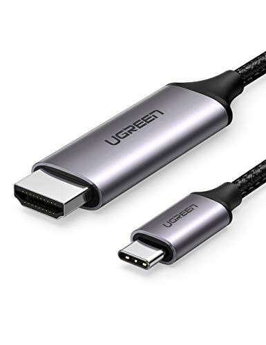 UGREEN USB C to HDMI Cable 4K 60HZ USB Type C Thunderbolt 3 HDMI Adapter Braided Cord for Macbook Pro, Samsung S10 Note 9 S9 S8 Plus Note 8,iMac 2017,Chromebook Pixel,LG V30 V20 G5,Dell XPS 15 13, 6FT