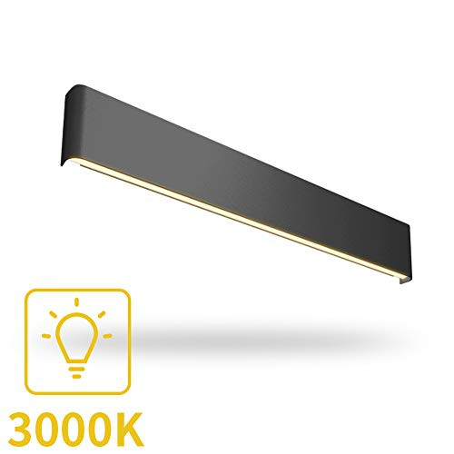 Aipsun 30W/32.6in Modern Black Vanity Light Indoor Modern Rectangular LED Wall Mount Light Up and Down Vanity Light for Bathroom Lighting Fixtures Warm Light 3000K