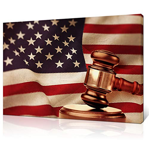 Artsbay Law Canvas Wall Art Lawyer Office Decor Legal Hammer on American Flag Artwork Picture Painting Justice Concept Modern Poster Prints Stretched Ready to Hang Artsbay Law Canvas Wall Art Lawyer Office Decor Legal Hammer on American Flag Artwork Picture Painting Justice Concept Modern Poster Prints Stretched Ready to Hang