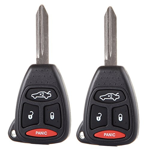 cciyu Remote Key Head Case Shell Keyless Entry Fob Transmitter 2 X 4 Button Replacement Uncut Blade Replacement fit for Chrysler/Jeep/Dodge K0BDT04A