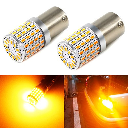 Phinlion Super Bright 3014 72-SMD BA15S 1156 1073 7506 Amber Yellow LED Light Bulbs for Turn Signal Blinker Lights