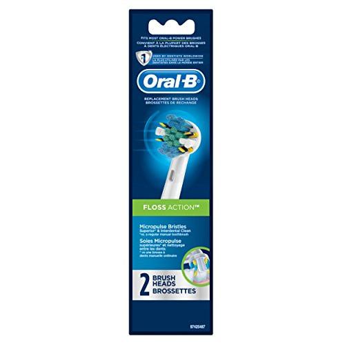 Oral-B Floss Action Electric Toothbrush Replacement Brush Heads Refill, 2 Count Packaging may Vary