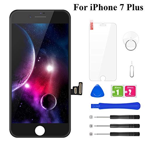 BuTure for iPhone 7 Plus Screen Replacement 5.5 LCD Digitizer Touch Screen Assembly with 3D Touch, Repair Tools Kits and Screen Protector (Black)