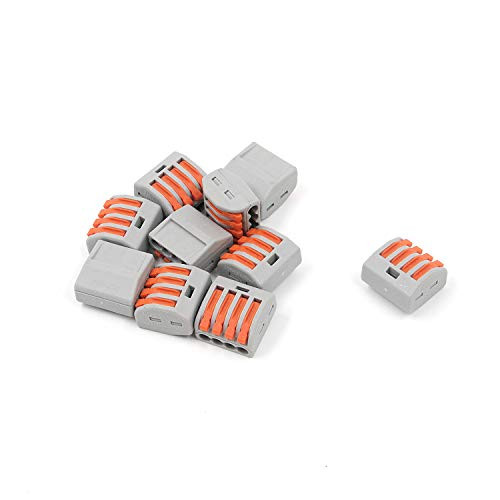Geesatis 10 PCS 4 Port Fast Connection Conductor Compact Wire Connector Model 222-414 Terminal Lever-Nut for Multiple Types of Wires